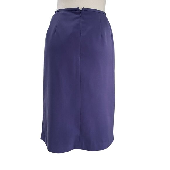 Purple NYP Skirt Suit Womens 8 Business Church Modest Pleated Blazer Lined Set - Picture 11 of 11